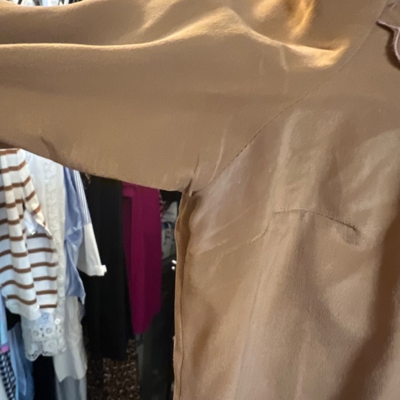 Sezane Tan Blouse with Scalloped Trim - Picture 10 of 10